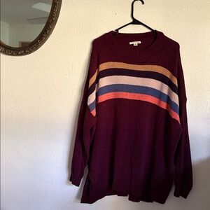American Eagle Outfitters Burgundy Knit Sweater